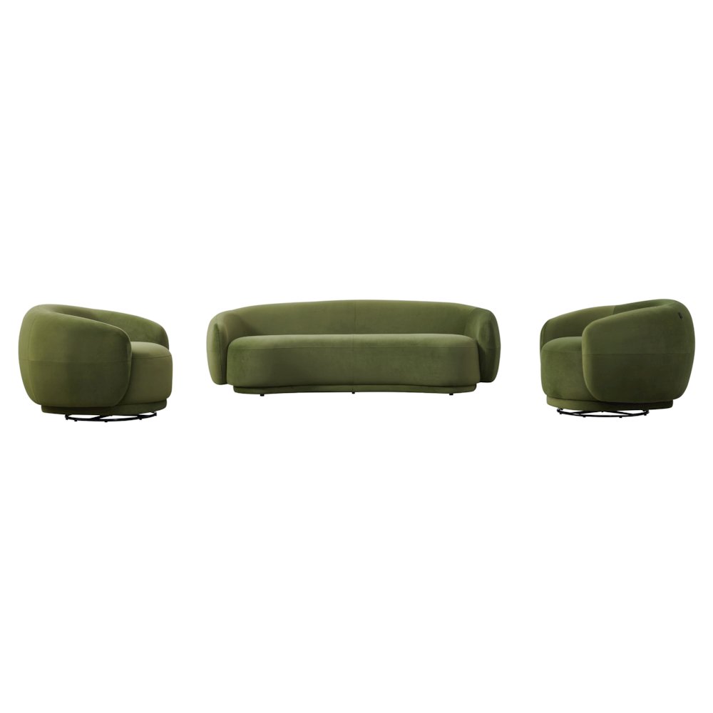 Andrew - Modern Green Fabric Sofa Set