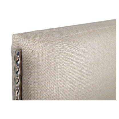 Modrest Bergeron - Eastern King Contemporary Cream Woven Fabric Bed