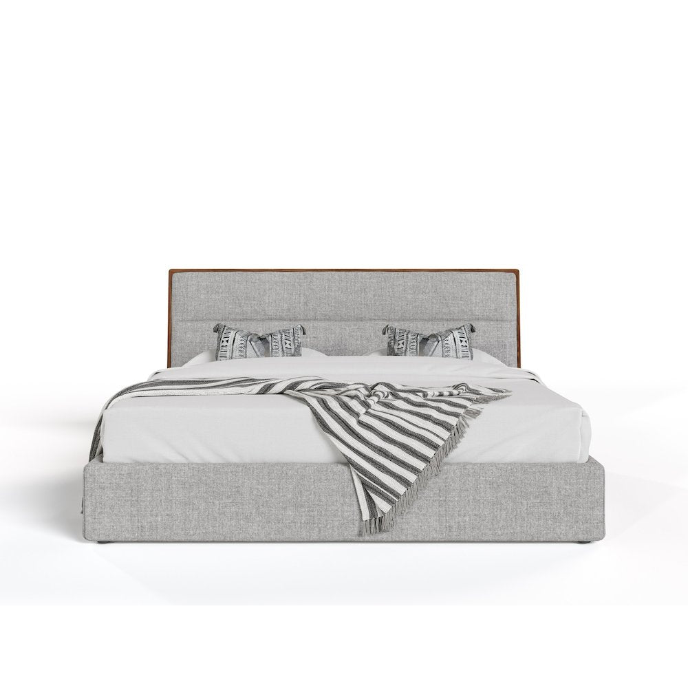 Modrest Dustin - Queen Modern Grey and Walnut Platform Bed