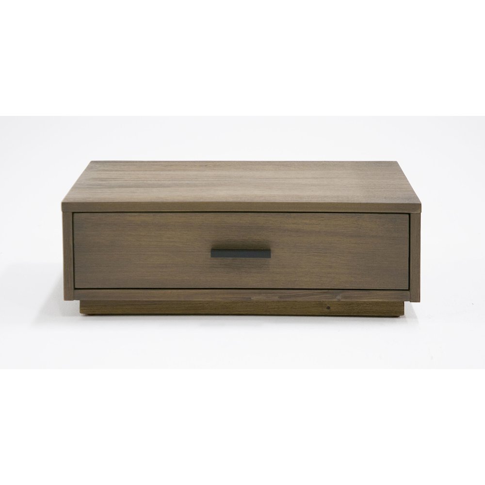 Eastern King Contemporary Walnut and Grey Bed with Two Nightstands