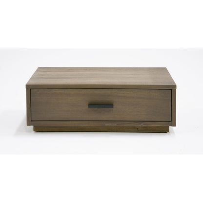 Eastern King Contemporary Walnut and Grey Bed with Two Nightstands