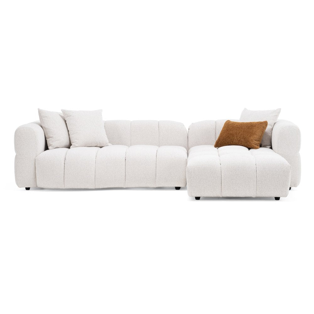 Divani Casa Freya - Modern Beige Fabric Sectional Console