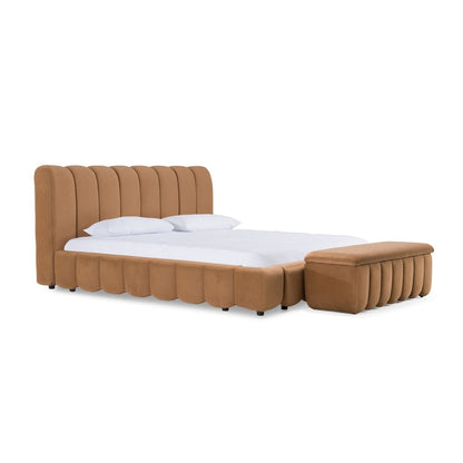 Modrest Harris - Eastern King Modern Brown Fabric Bed