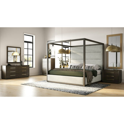 Modrest Manhattan - Eastern King Contemporary Cherry Canopy Bed