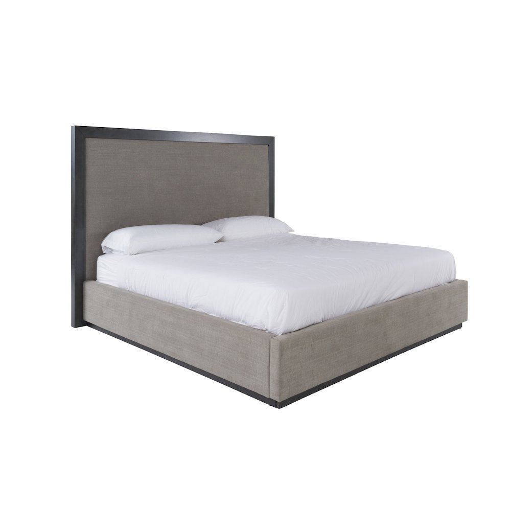 Nova Domus Santa Barbara - Eastern King Modern Grey Fabric and Grey Wash Bed