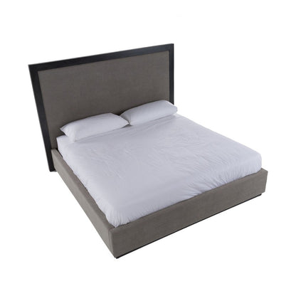 Nova Domus Santa Barbara - Eastern King Modern Grey Fabric and Grey Wash Bed