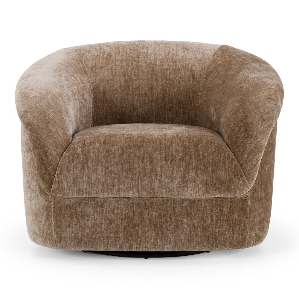 Sheth - Modern Brown Fabric Accent Chair