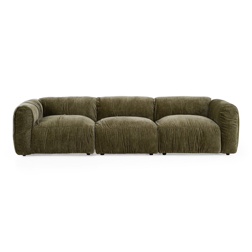 Siegal - Modern Olive Green Fabric Sofa