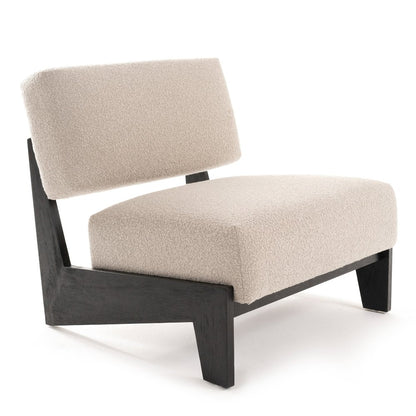 Tucker - Mid-Century Modern Light Grey Fabric Black Walnut Accent Chair