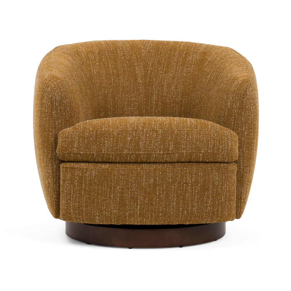 Divani Casa Wendt - Modern Mustard Fabric Swivel Accent Chair