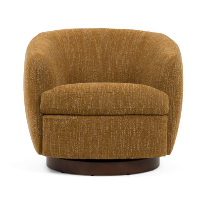 Divani Casa Wendt - Modern Mustard Fabric Swivel Accent Chair