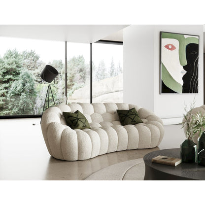 Divani Casa Yolonda - Modern Curved Off-White Fabric Loveseat