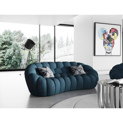 Divani Casa Yolonda - Modern Curved Dark Teal Fabric Loveseat