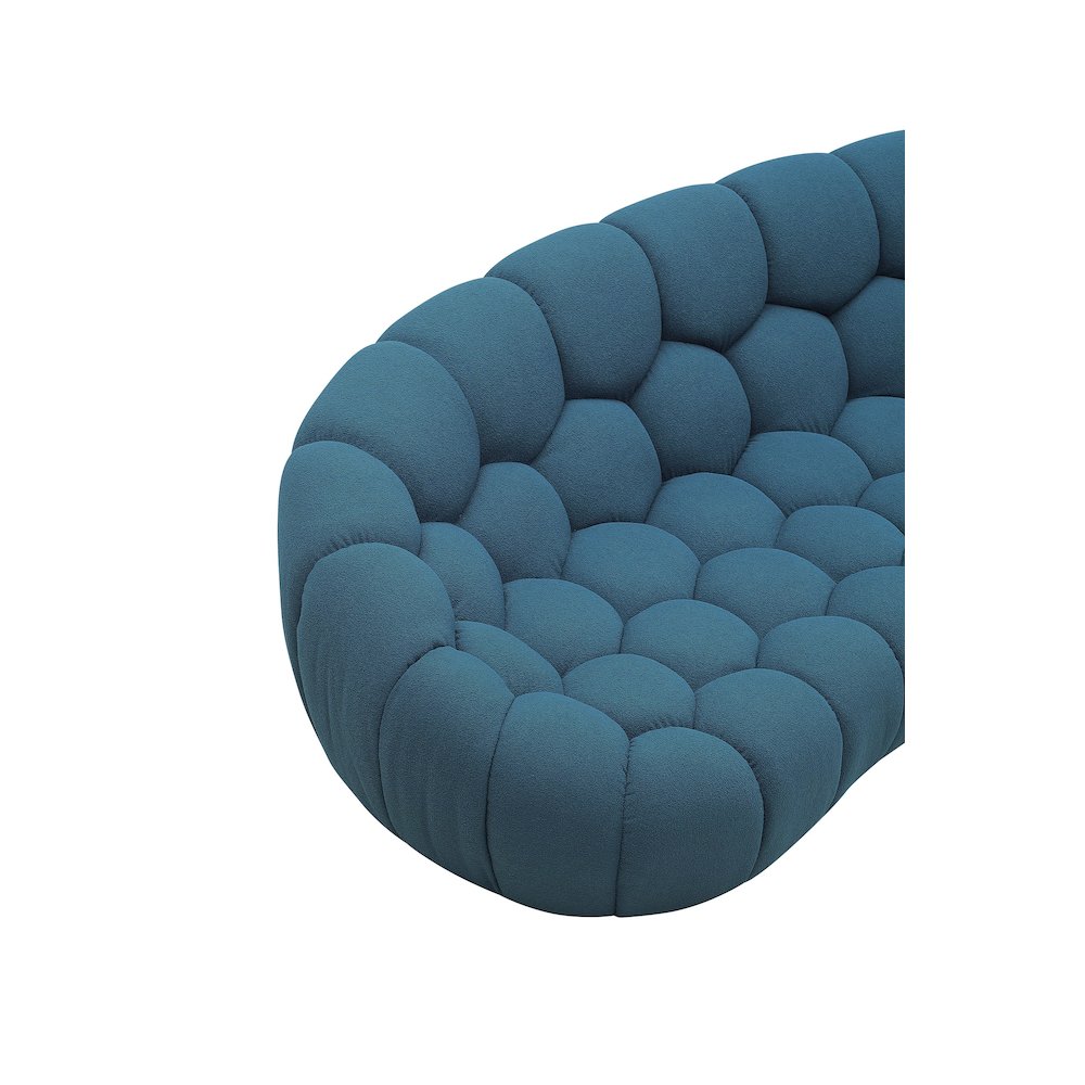 Divani Casa Yolonda - Modern Curved Dark Teal Fabric Loveseat