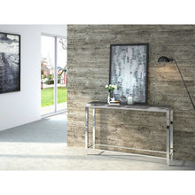 Agar Modern Glass and Stainless Steel Console Table