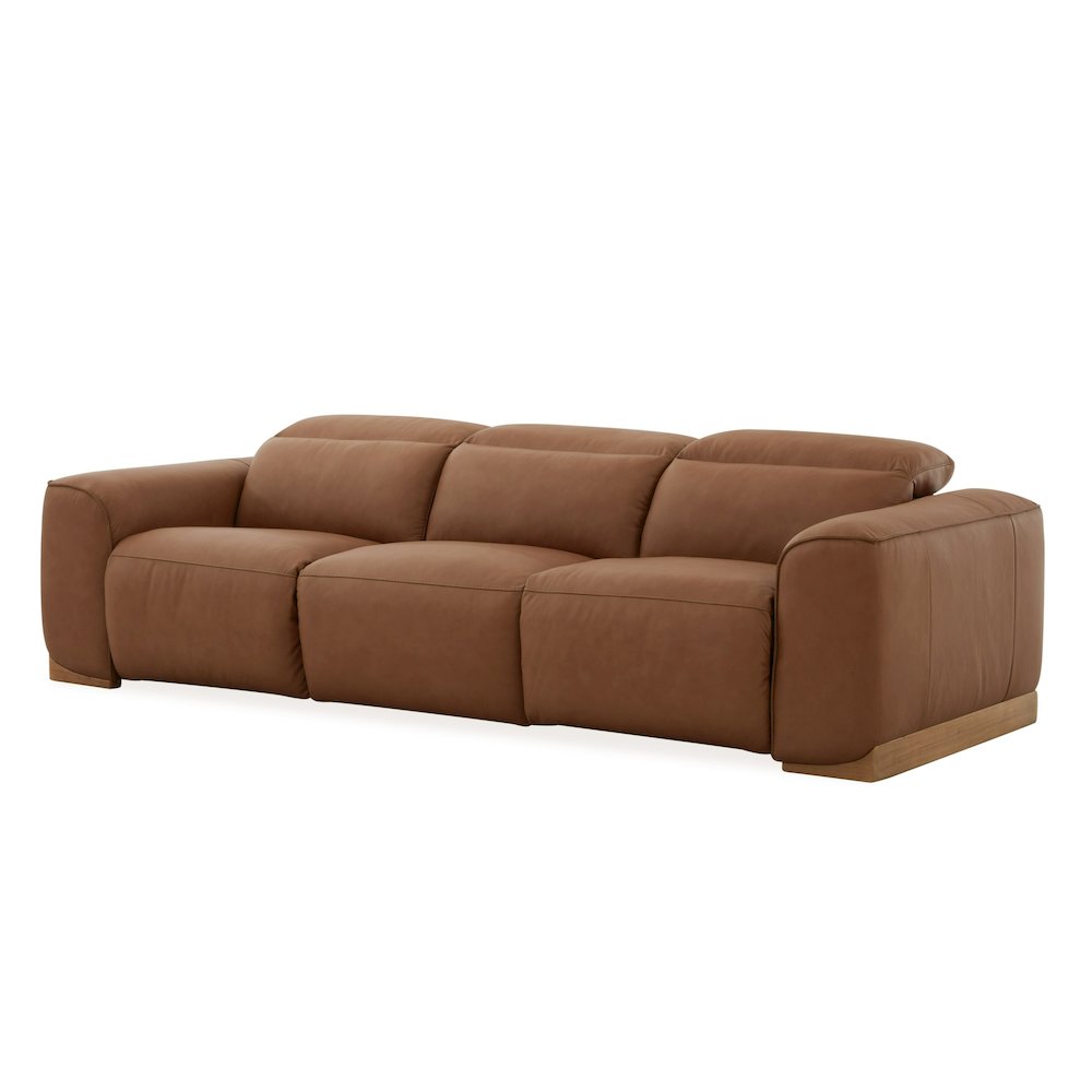 Divani Casa Hagerty - Modern Brown Leather Sofa with 2 Power Recliners