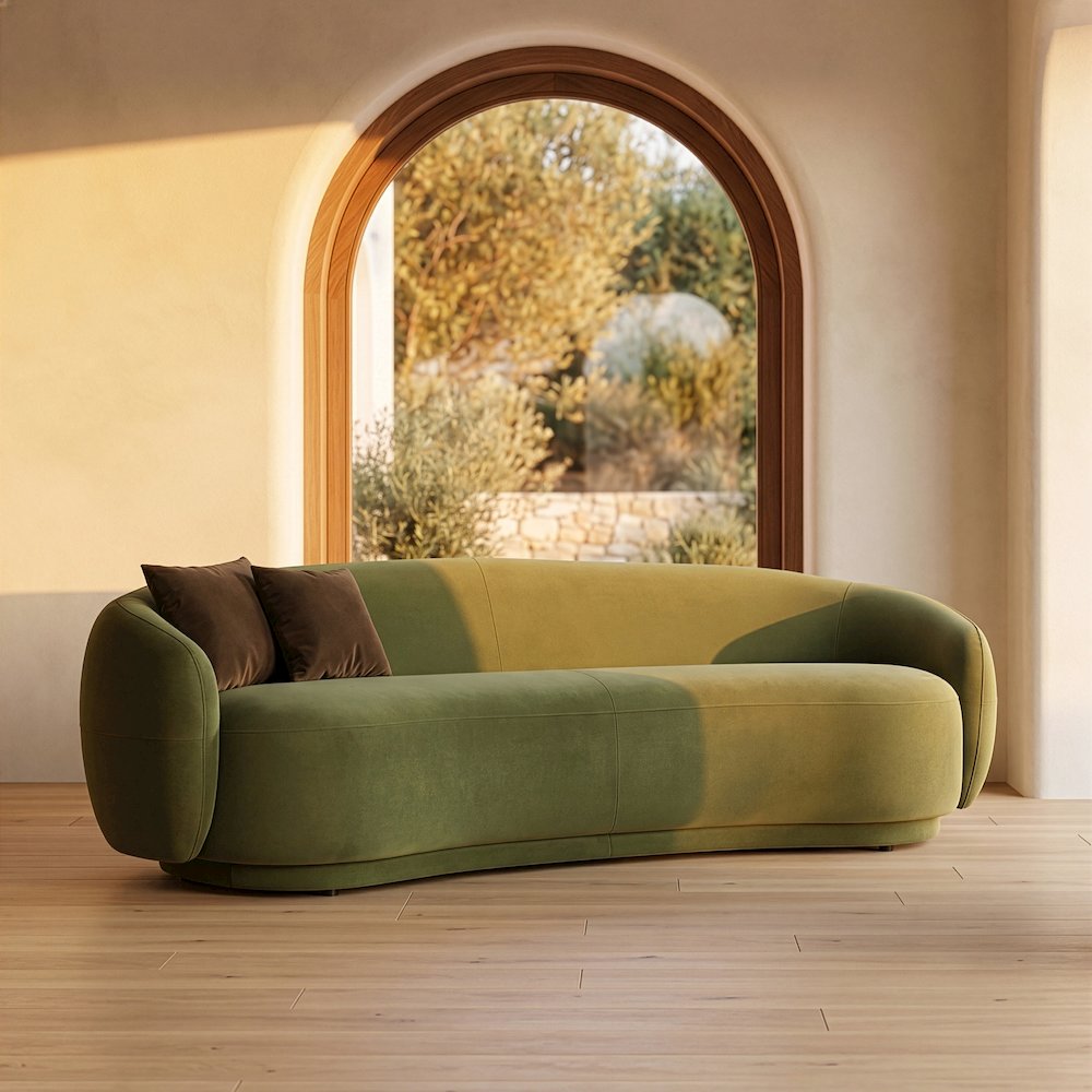 Andrew - Modern Green Fabric Sofa Set