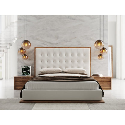 Modrest Amberlie - California King Modern White and Walnut Bed