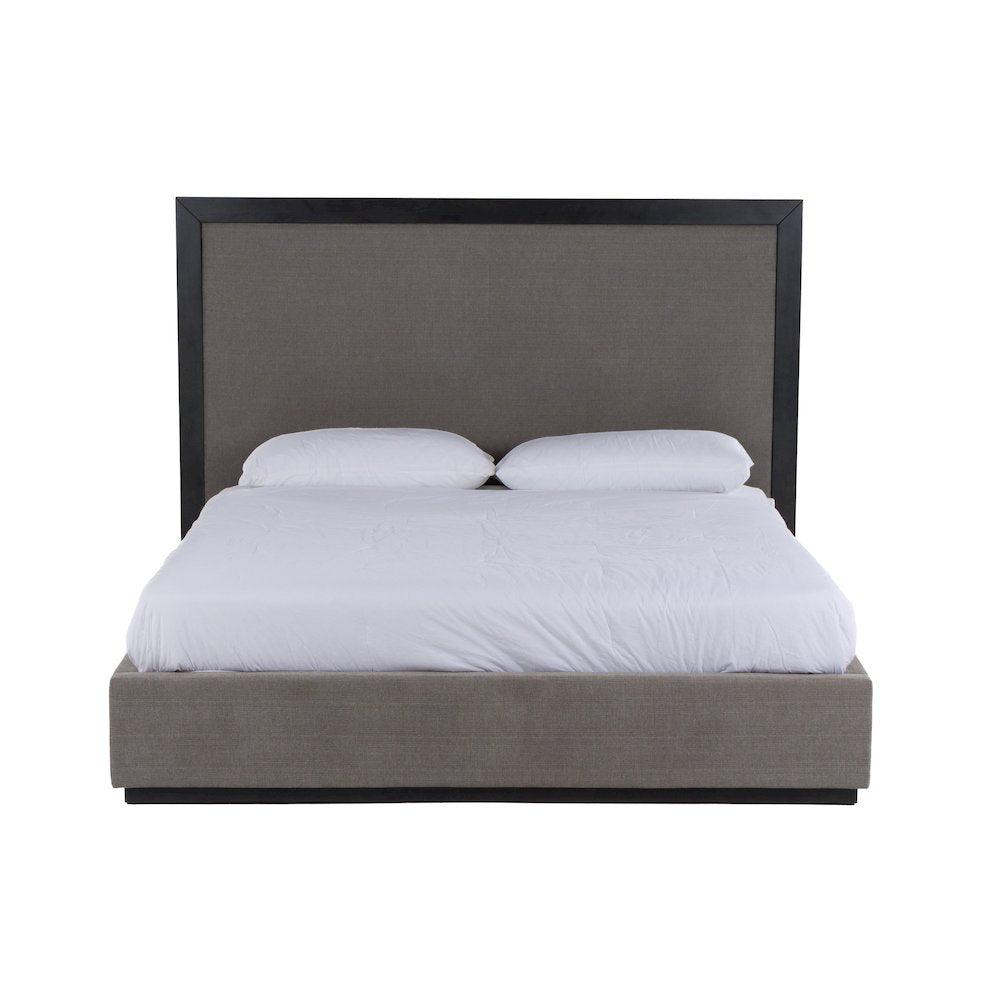 Nova Domus Santa Barbara - Eastern King Modern Grey Fabric and Grey Wash Bed