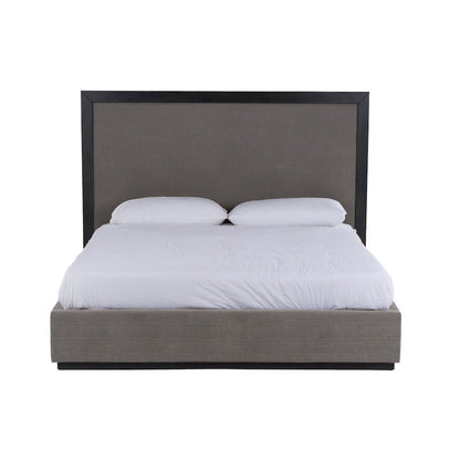 Nova Domus Santa Barbara - Eastern King Modern Grey Fabric and Grey Wash Bed