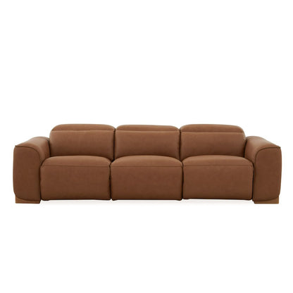 Divani Casa Hagerty - Modern Brown Leather Sofa with 2 Power Recliners