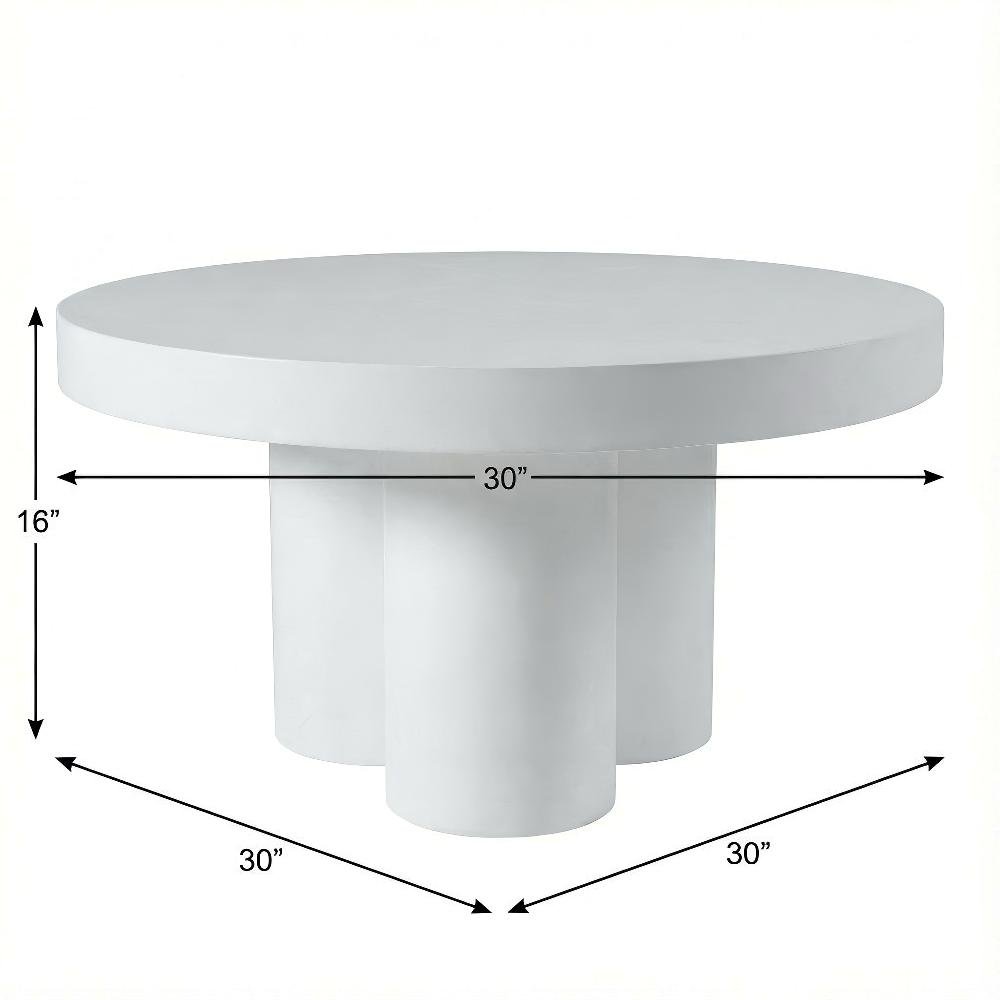 White Concrete Coffee Table with Modern Design and Durable Construction