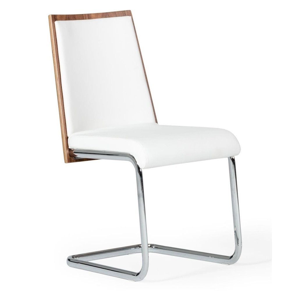 Morgan - Modern White and Walnut Dining Chair (Set of 2)