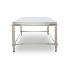Agar Modern Glass and Stainless Steel Coffee Table
