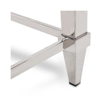 Agar Modern Glass and Stainless Steel Coffee Table