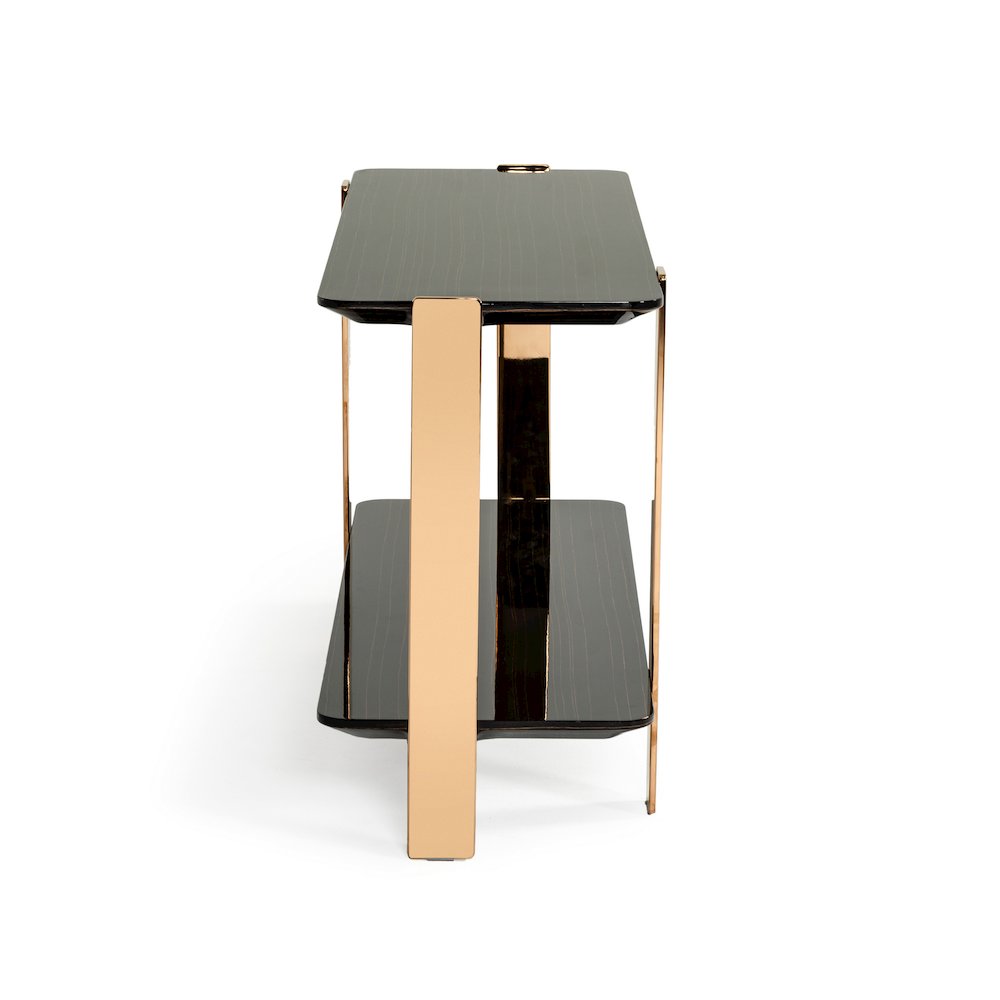 Modrest Leroy Modern Ebony & Rosegold Console Table