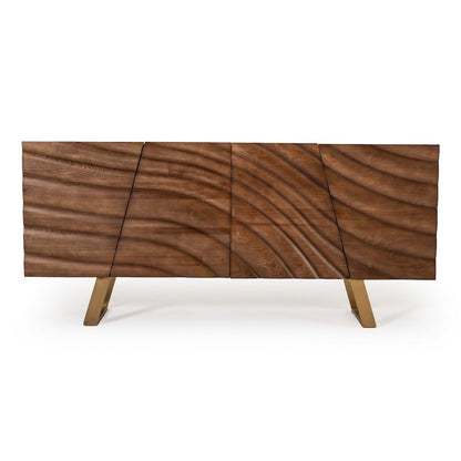 Modrest Finley Mid-Century Walnut & Gold Buffet