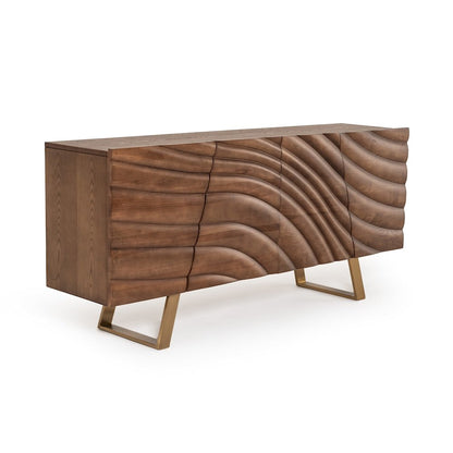 Modrest Finley Mid-Century Walnut & Gold Buffet