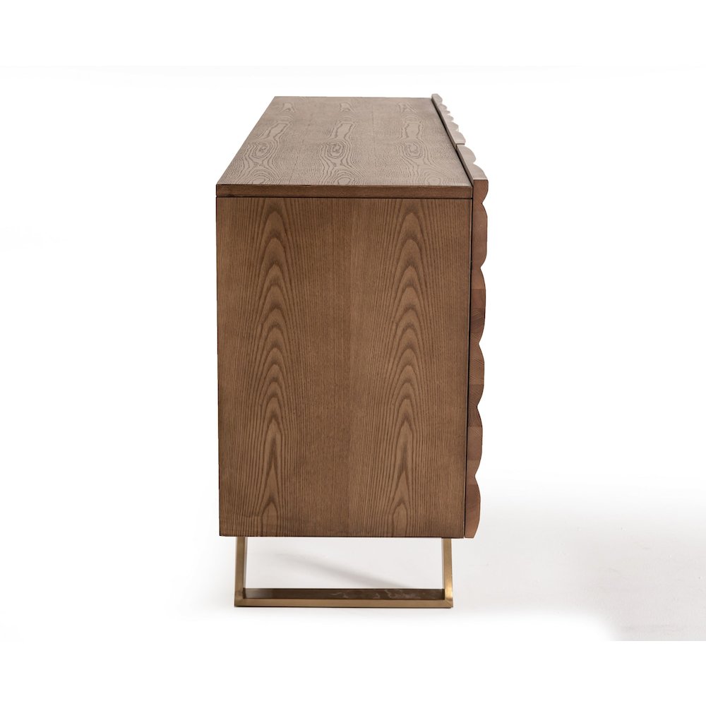Modrest Finley Mid-Century Walnut & Gold Buffet
