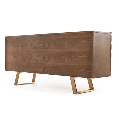 Modrest Finley Mid-Century Walnut & Gold Buffet