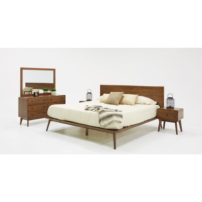 Modrest Carmen - Eastern King Mid-Century Modern Walnut Bed