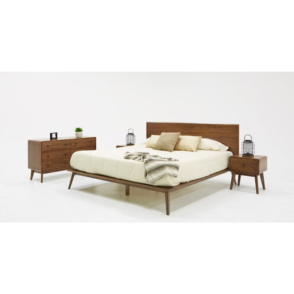 Modrest Carmen - Eastern King Mid-Century Modern Walnut Bed