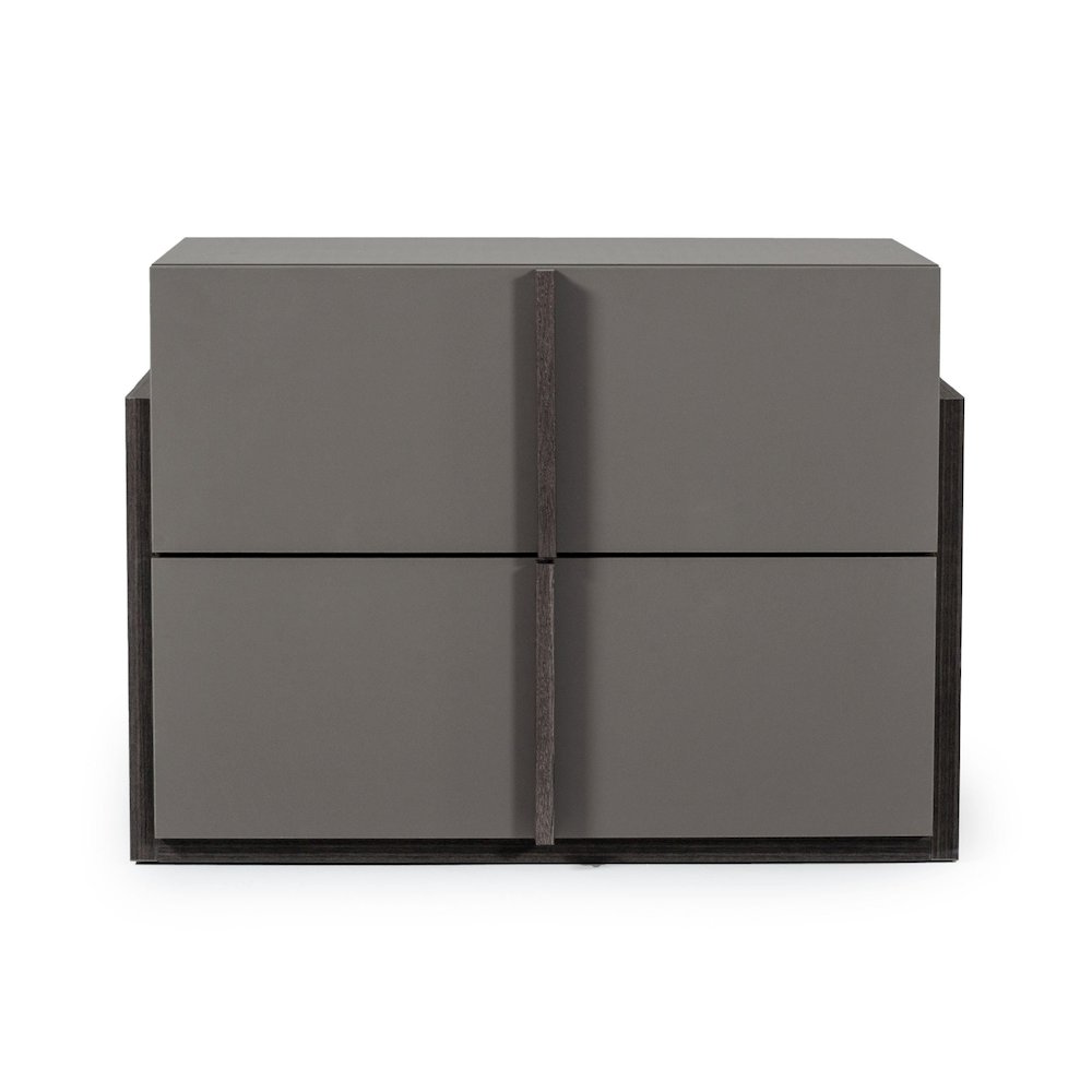 Nova Domus Lucia - Italian Modern Elm and Matte Grey Nightstand