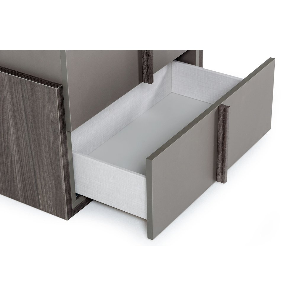 Nova Domus Lucia - Italian Modern Elm and Matte Grey Nightstand