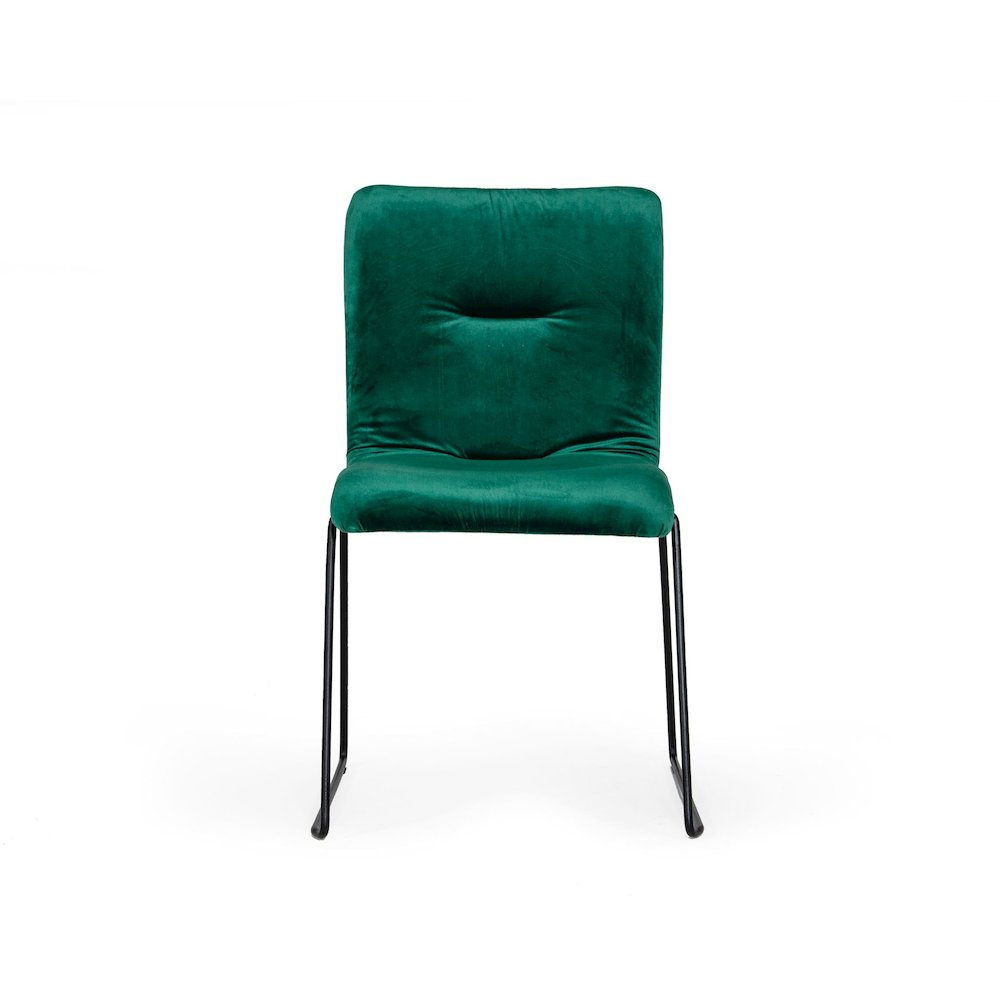 Modrest Yannis - Modern Green Fabric Dining Chair (Set of 2)