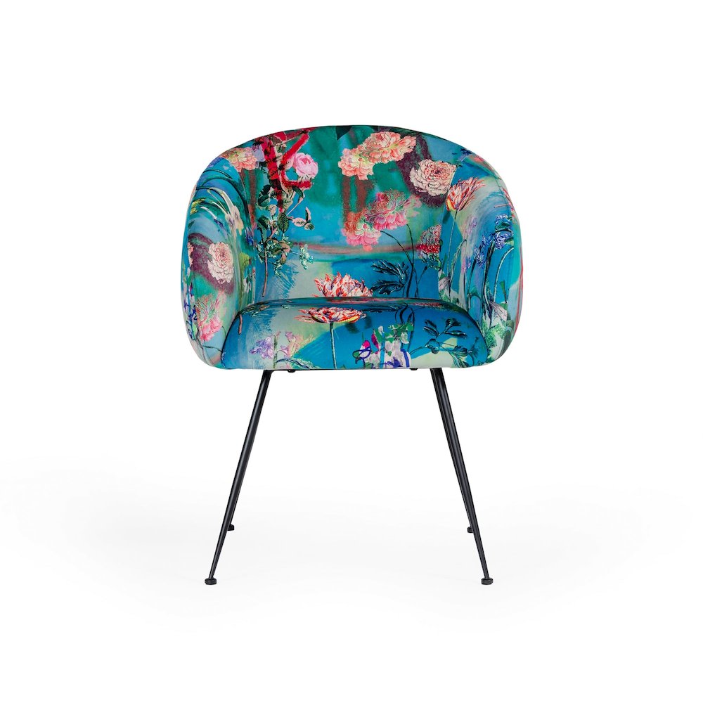 Modrest Roxann - Contemporary Floral Velvet Dining Chair