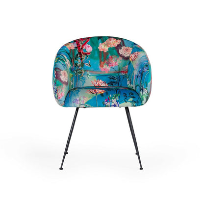 Modrest Roxann - Contemporary Floral Velvet Dining Chair