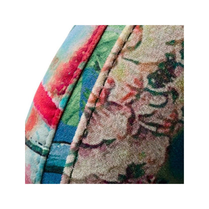 Falco - Contemporary Floral Velvet and Gold Accent Chair