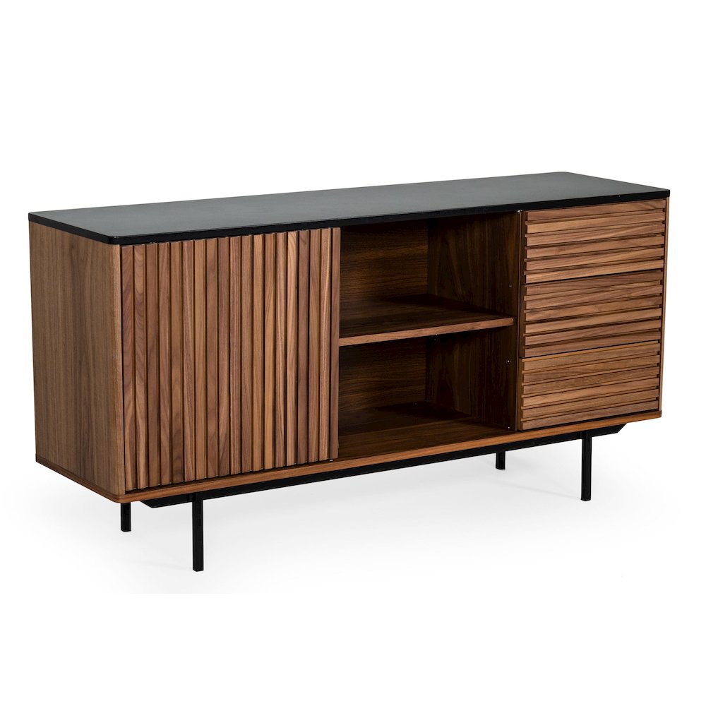 Modrest Maggie - Modern Walnut and Grey Buffet