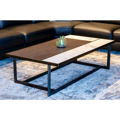 Modrest Fargo - Modern Ceramic & Grey Walnut Coffee Table