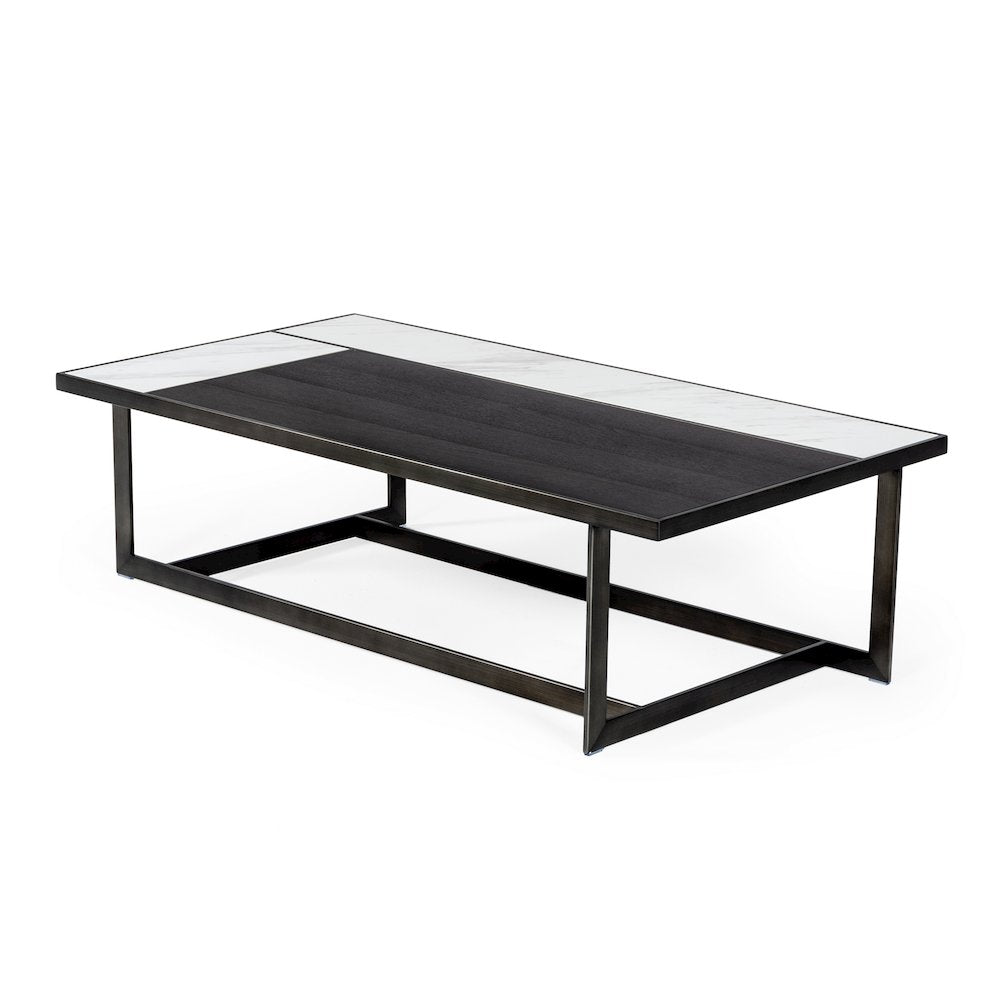 Modrest Fargo - Modern Ceramic & Grey Walnut Coffee Table