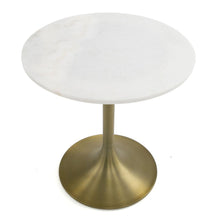 Collins - Glam White Marble and Gold End Table