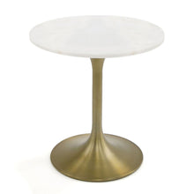 Collins - Glam White Marble and Gold End Table