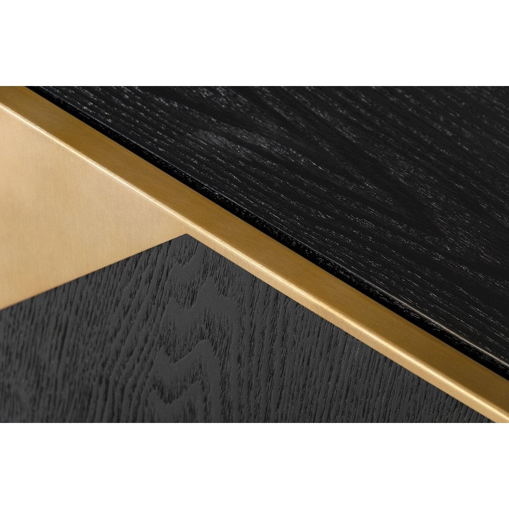 Modrest Perret - Glam Black Ash & Brushed Brass Modern Buffet
