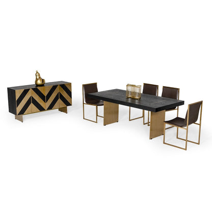 Modrest Perret - Glam Black Ash & Brushed Brass Modern Buffet