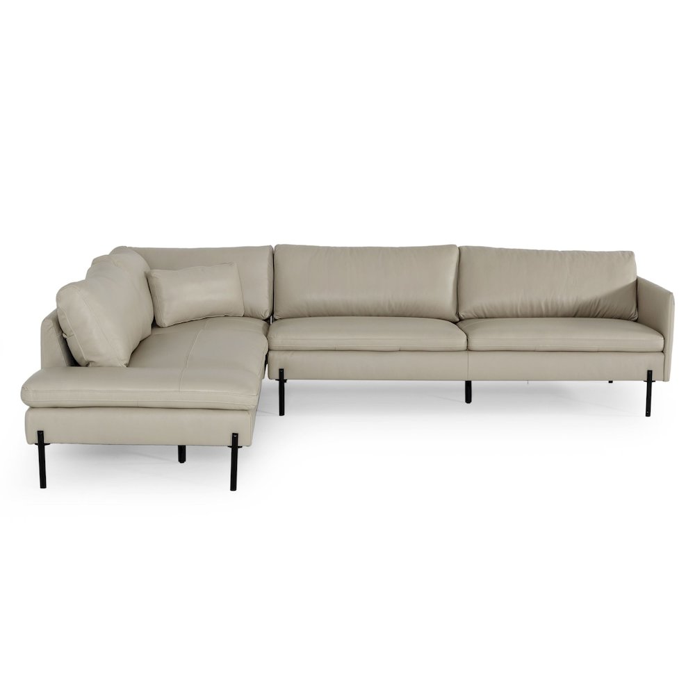 Divani Casa Sherry - Modern Grey Leather Left Facing Sectional Sofa